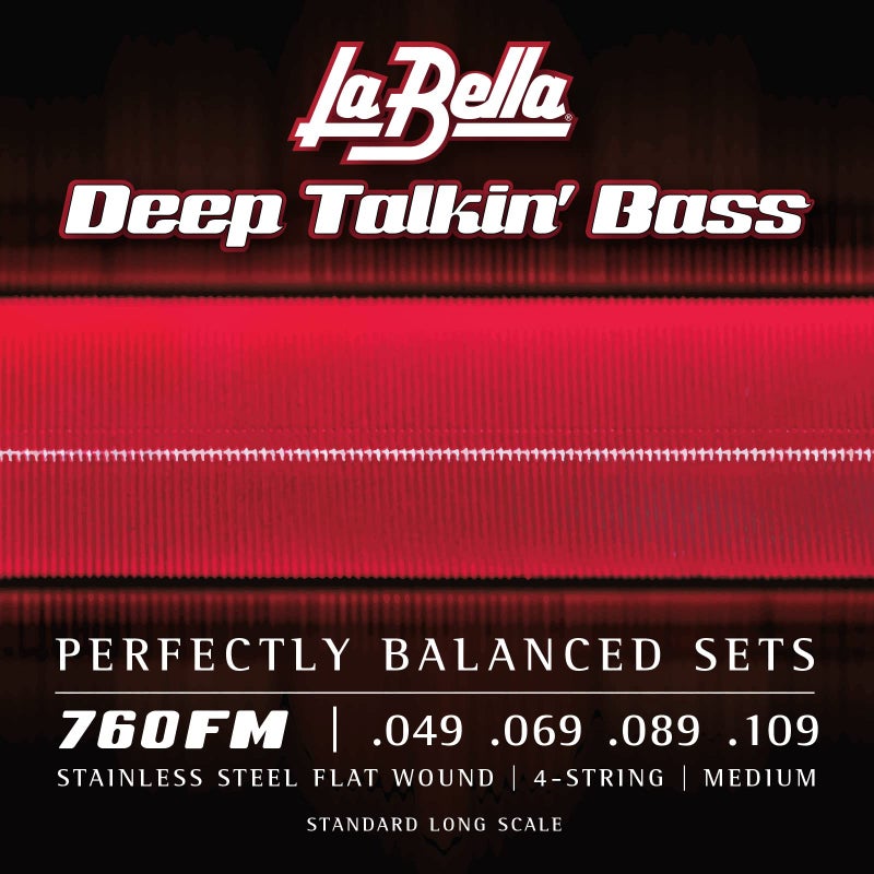 La Bella 760FM Deep Talkin' Stainless Steel Flat Wound, Medium, Bass Guitar String 49-109 - Image 1